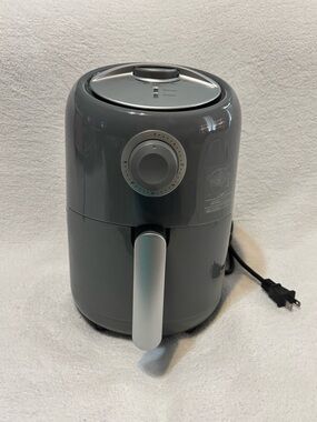 Gray Compact Air Fryer with Timer Dial